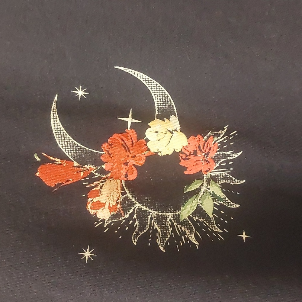 Torrid Navy Floral Celestial Classic Fit Jersey Crew Neck Long Sleeve Tee Sz 3 - Picture 4 of 16